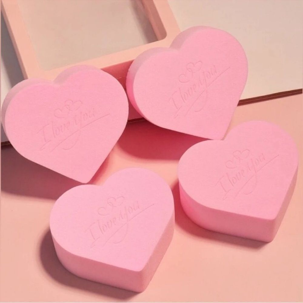 8pcs Valentine's Day Heart Shaped Makeup Sponge